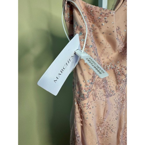 Marchesa Notte NWT One-Shoulder Formal Gown in Blush Size 12 - Picture 5 of 8