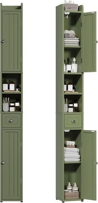 Narrow Bathroom Storage Cabinet with Adjustable Shelves, Tall Storage Cabinet