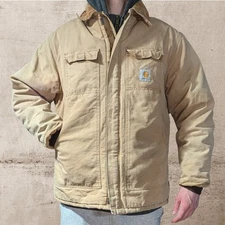 🔥👀 Vintage 80's Large/XL Carhartt Chore Coat WORN/FADED/THRASHED Y2K CQ196?