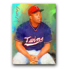 Kirby Puckett #36 Art Card Limited 28/50 Edward Vela Signed (Minnesota Twins)