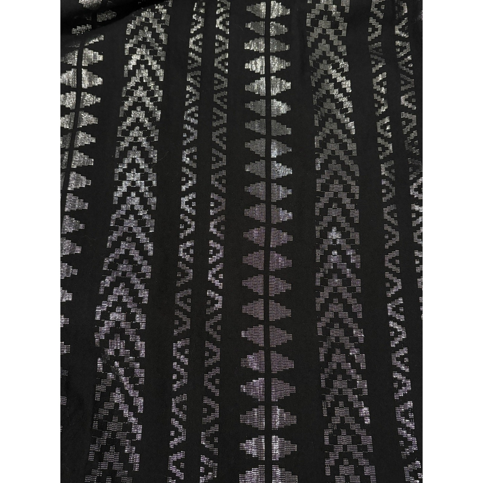 Elan Costas Kaftan Midi Dress Women's L Black Metallic Whimsygoth Boho Ethereal 