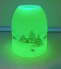 Fenton Glass Fairy Lamp Shade Only Custard Uranium Glows 1981 Church Winter READ