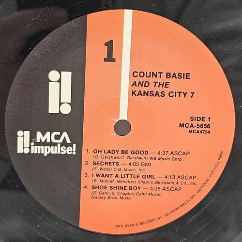 Count Basie and the Kansas City 7 Audiophile Vinyl RE Promo LP EX+ MCA 5656 - Picture 4 of 22