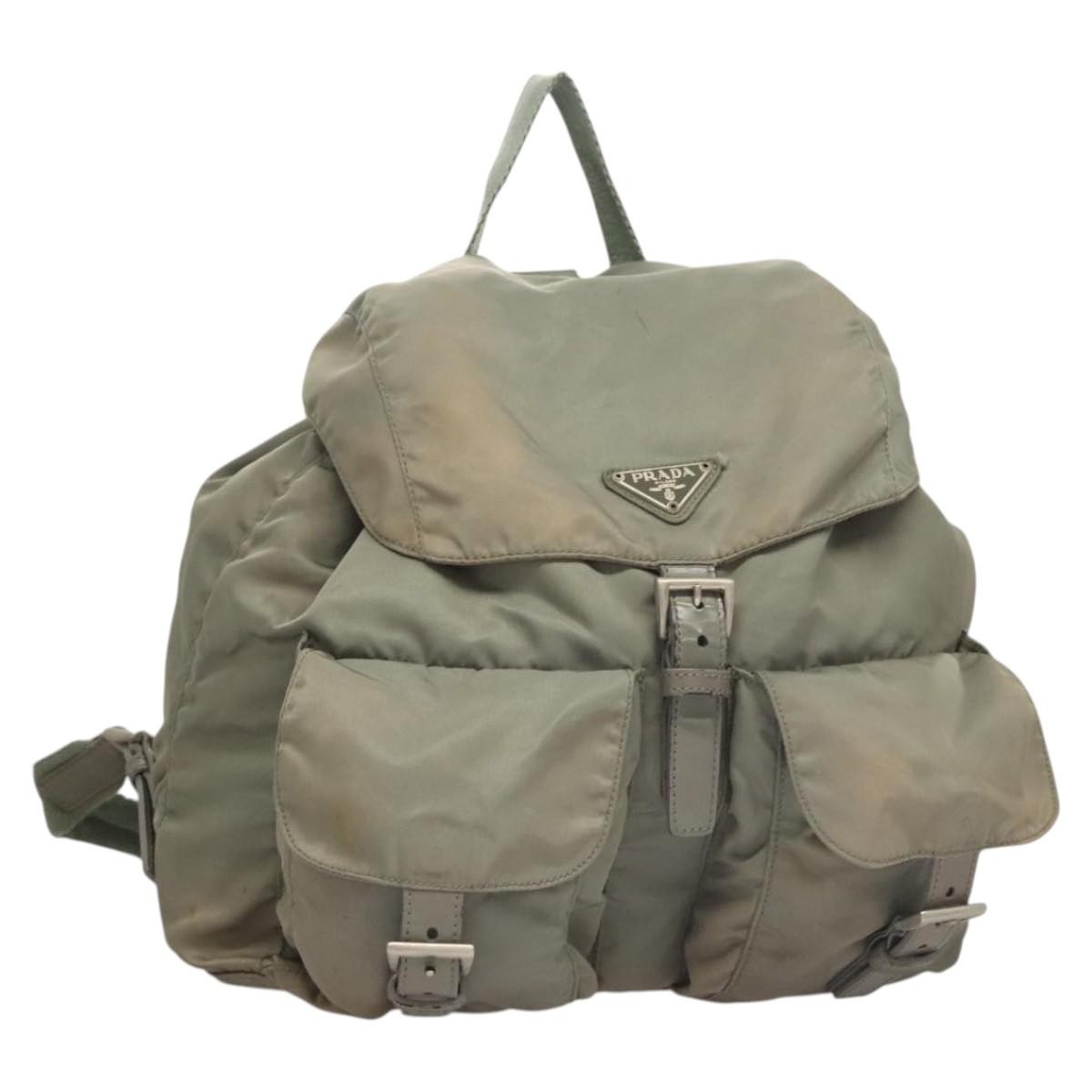 PRADA Backpack Nylon Green Auth 121476 | eBay