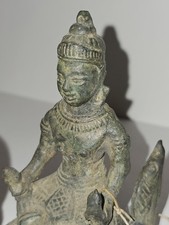 Rare Thai Antique Bronze Statue. Vishnu Riding Sehsha Naga. 10cm H X 13cm L.
