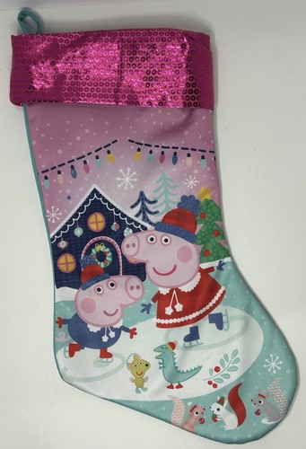 Peppa Pig George Holiday Christmas Stocking Sock 7x 16” Cartoon Decoration - Picture 1 of 9