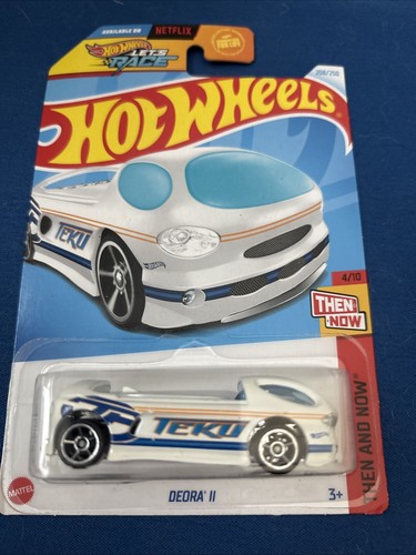 2024 HOT WHEELS DEORA II THEN AND NOW 4/10 METALFLAKE WHITE TEKU LOGO