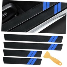 Car Door Sill Protector, Carbon Fiber Texture Threshold Sticker, Car 5PCS Blue