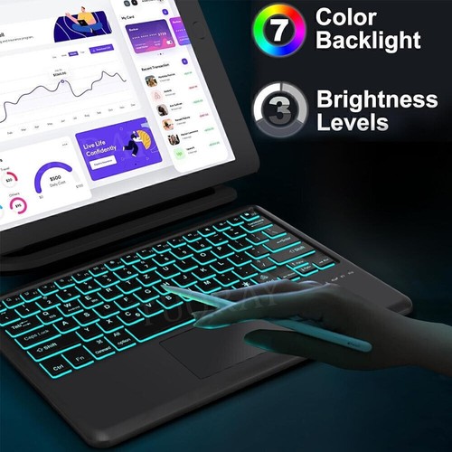 Schutzhülle mit Beleuchtete Touchpad Tastatur Maus für Samsung Galaxy Tab S9 FE - Bild 63 von 74