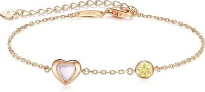 LOUISA SECRET Damen Armband Silber 925 Zirkonia Herz Armband Verstellbar
