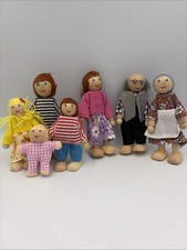 Wooden Doll House People Set/7 Figures Dolls ...