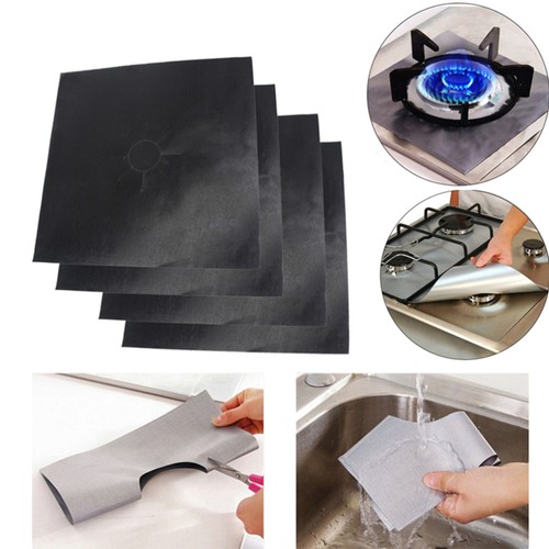 5pcs Heavy Duty Ofen Liner Universal Gasofenschutzpolster (schwarz)