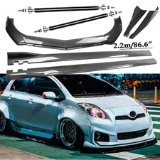 Carbon Fiber Front Bumper Lip Spoiler Side Skirt Body Kits For Toyota Yaris/