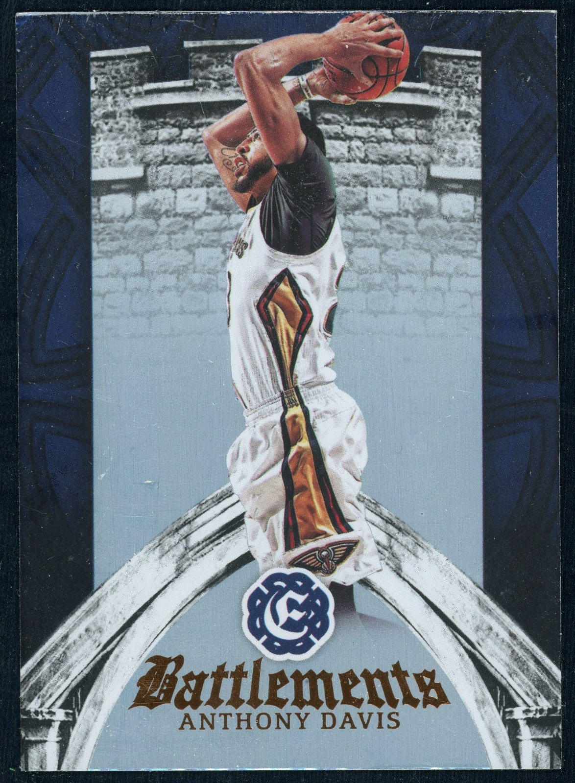 2016-17 Panini Excalibur Anthony Davis #6 Battlements Insert Pelicans The Brow