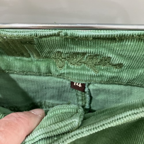 Kut From The Cloth Size 14 Green Corduroys EUC Boot Cut Flattering Patch Pockets - Picture 6 of 11