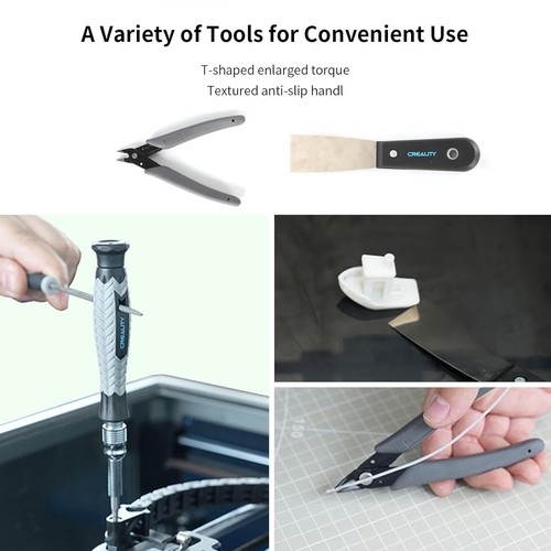 Creality Kit d'outils pour imprimante 3D Pro 74pcs Toolkit, post-traitement de modèle 3D Dru... - Photo 8/10