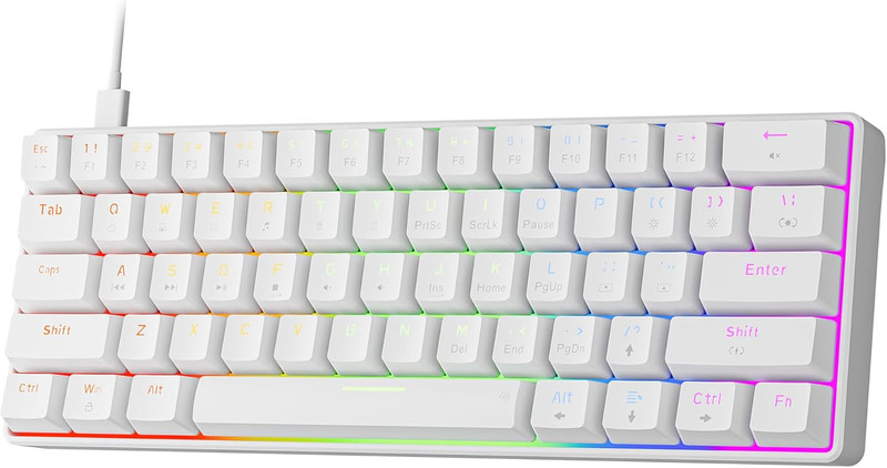 NEWMEN GM611 Gaming Keyboard,60% Percent Mechanical Keyboard 61 Keys LED Backlit