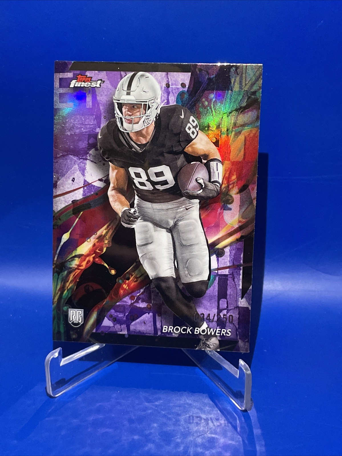 2024 Topps Finest - Common Brock Bowers #82 Purple Refractor /250 (RC)