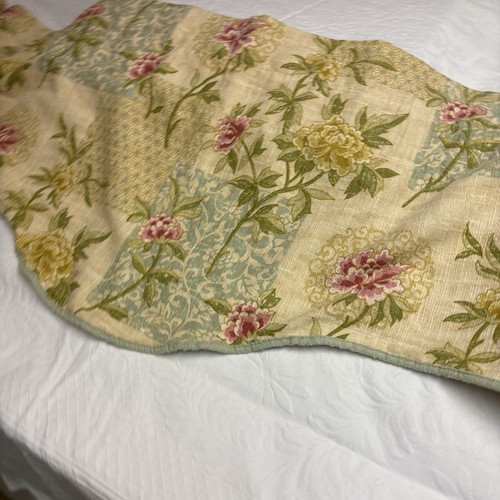 Waverly Volant Patchwork blau grün creme Blumen überbackene Fenster Volant 54x17 - Bild 23 von 24