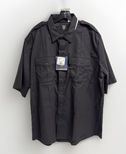FLYING CROSS FX710 MENS SHORT SLEEVE UNIFORM SHIRT XL BLACK POLY/RAYON