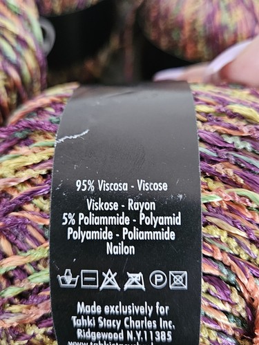 Stacy Charles Yarn, 6 Balls New- 1 Open Rainbow 50g Viscose Matching Lot, Italy  - Picture 5 of 9