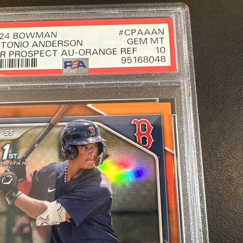 Antonio Anderson 2024 Bowman Chrome Orange Refractor 1st Auto /25 Boston Red Sox - Picture 7 of 12