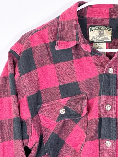 Camisa de franela grande Field & Stream para hombre manga larga con botones doble bolsillo - Imagen 5 de 12