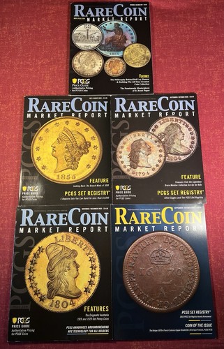 LOT OF 5 - PCGS RARE COIN MARKET REPORT MAGAZINE - EXCELLENT CONDITION