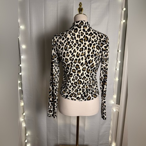 Gaze Black and Brown Fitted Blouse with Mandarin Collar medium - Picture 3 of 6