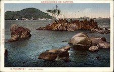 Arredores de Santos Brazil ~ Sao Vicente ~ praia de Banhos ~ mailed 1924