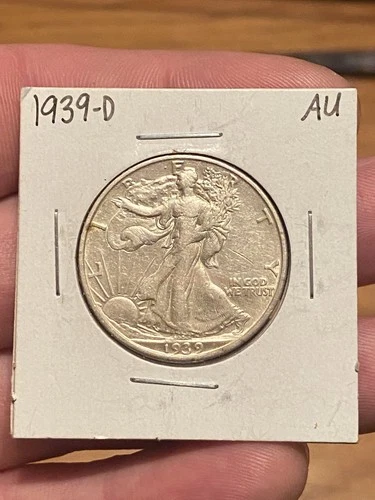 1939-D Walking Liberty Half Dollar 50c 90% Silver Denver Mint AU