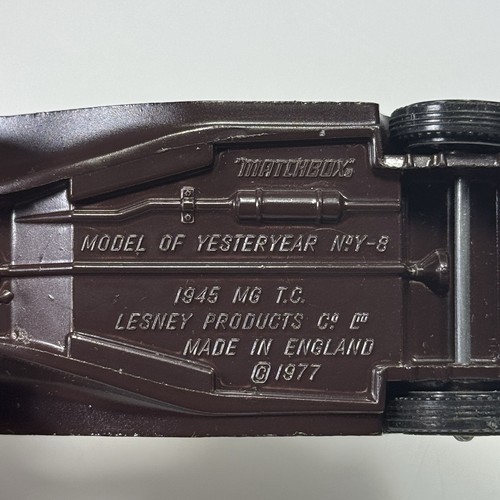 1977 Matchbox 1945 MG TC Y8 Models of Yesteryear DieCast Toy Car Lesney England - Picture 12 of 12