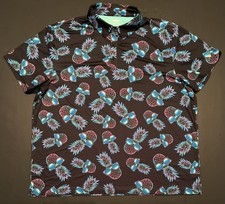 Birdie Bound Polo Shirt Men's 3XL Pineapple sunglasses Print Golf 4-way Stretch