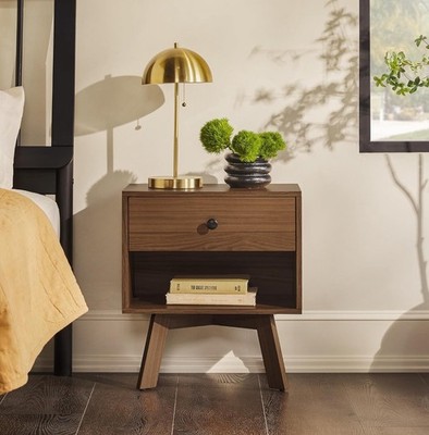 Mid-Century Frans Modern 1-Drawer Nightstand - MOCHA Color