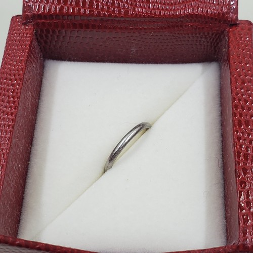 Benchmark Platinum 2mm Stackable Dome Band Ring – Size 4.75 Brushed Finish - Picture 8 of 8
