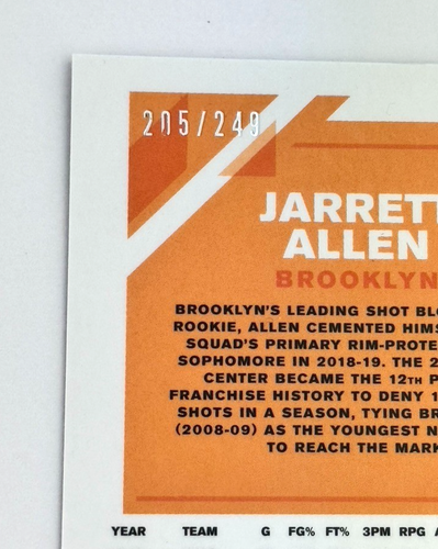 2019-20 Donruss Optic #142 Jarrett Allen Premium Silver Scope Prizm /249 Nets - Picture 3 of 3