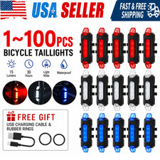 5 LED USB Rechargeable Bike Tail Light Bicycle Safety Cycling Warning Rear Lamp