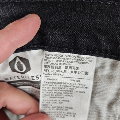 Levi's 505 Regular Fit Straight Leg Jeans Herren Schwarz Größe 36x30 Wasserlos - Bild 5 von 10