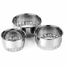 3pcs For Scone/Pastry/Cookie/Tart Cutters Xmas Stainless Steel Plain Crinkle