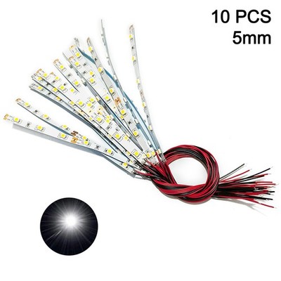 10pcs Pre Wired White Strip 6 Led For SMD LED Light Flexible 12V~ 18V New