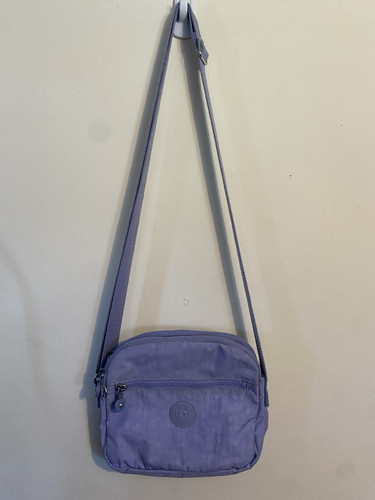 Kipling crossbody nylon purple lilac pastel bag small zip travel purse - Picture 1 of 9