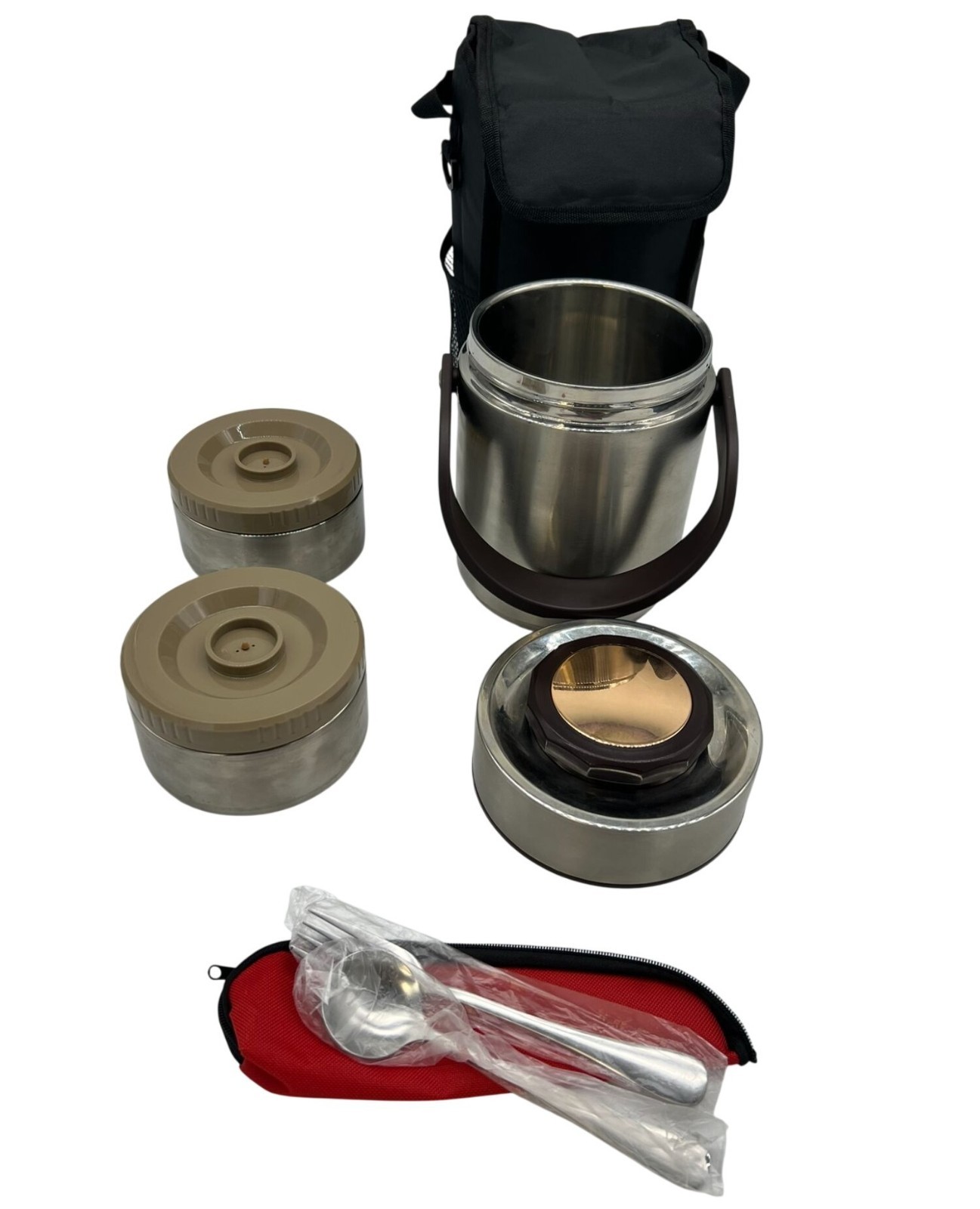 Set Insulated Bag Utensil Travel Portable
