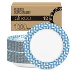100 Count Paper Plates 10 inch Bulk Thickened Heavy Duty Disposable Plates fo...