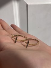 14k gold sparkly hoops 