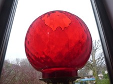 Red Glass Globe Oil Lamp Shade 100mm fitter