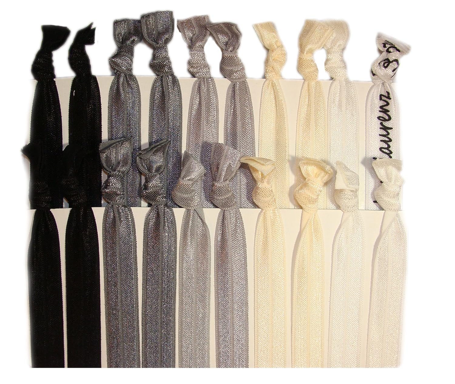 Hair Ties Ponytail Holders - 20 Pack - Black Ombre No Crease Ouchless Elastic St