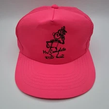 Mr. Complete Hat Advertising Cap Snapback Hot Neon Pink Black Script Robot Logo