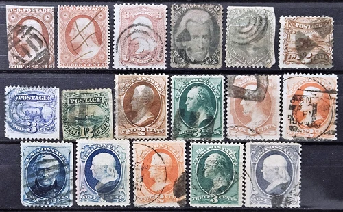 US Stamp Collection 1851-1881 Lot of 17 Scott # 11A/206 Used