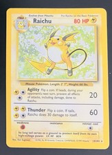 Raichu 014/102 Base Set Holo 1999 - RARE VINTAGE - Lightly Played Condition