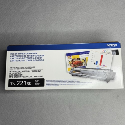 Brother TN-221BK Kaseta z czarnym tonerem Oryginalny OEM NOWY ZAPIECZĘTOWANY PUDEŁKO
